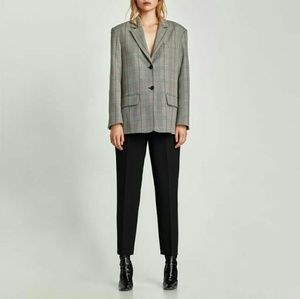Zara Oversized Checked Blazer